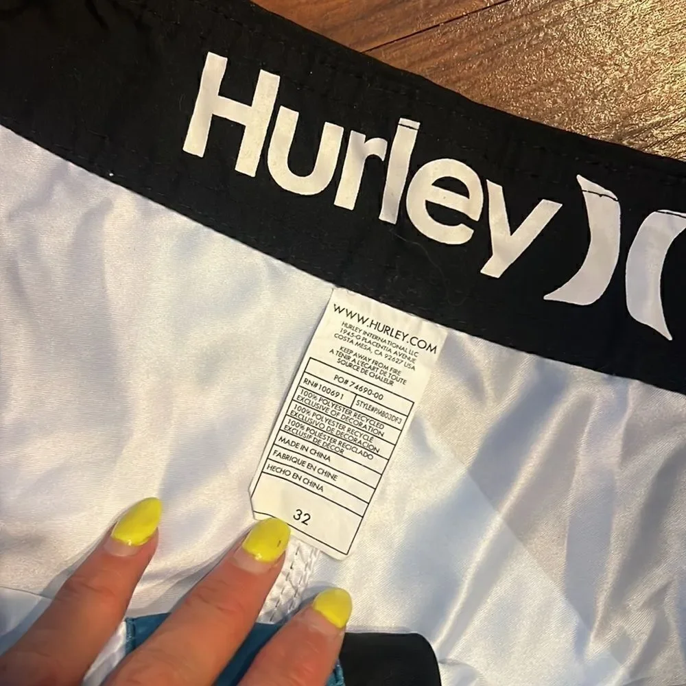 Mens Hurley Bathing Suit Shorts - Pockets - Size 32 Mens